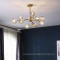 Luxo G9 Crystal Glass Brass Gold Teto Chandelier